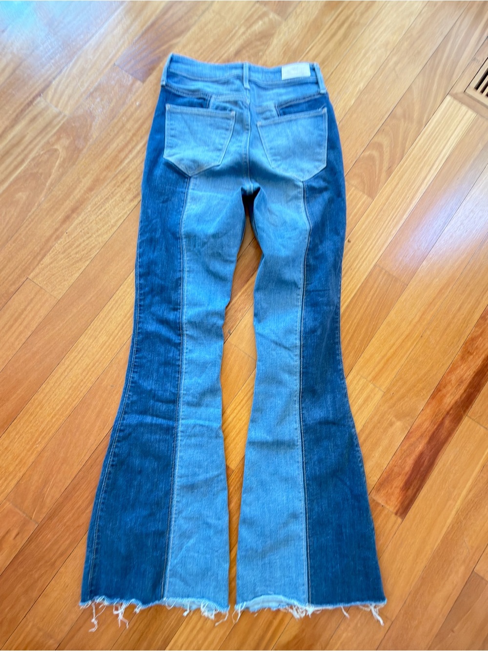 Hollister Two Tone Flare Bell Bottom Jeans Light & Dark Wash - Picture 2 of 7